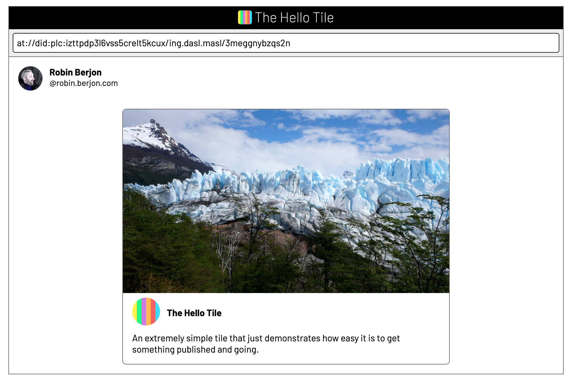 A tile card with banner, icon, description